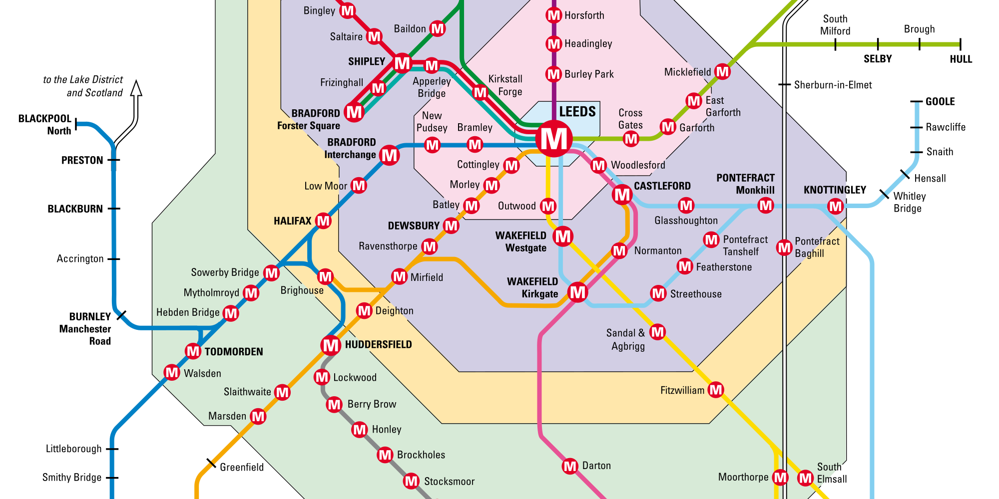 Image: extract of updated MetroTrain map