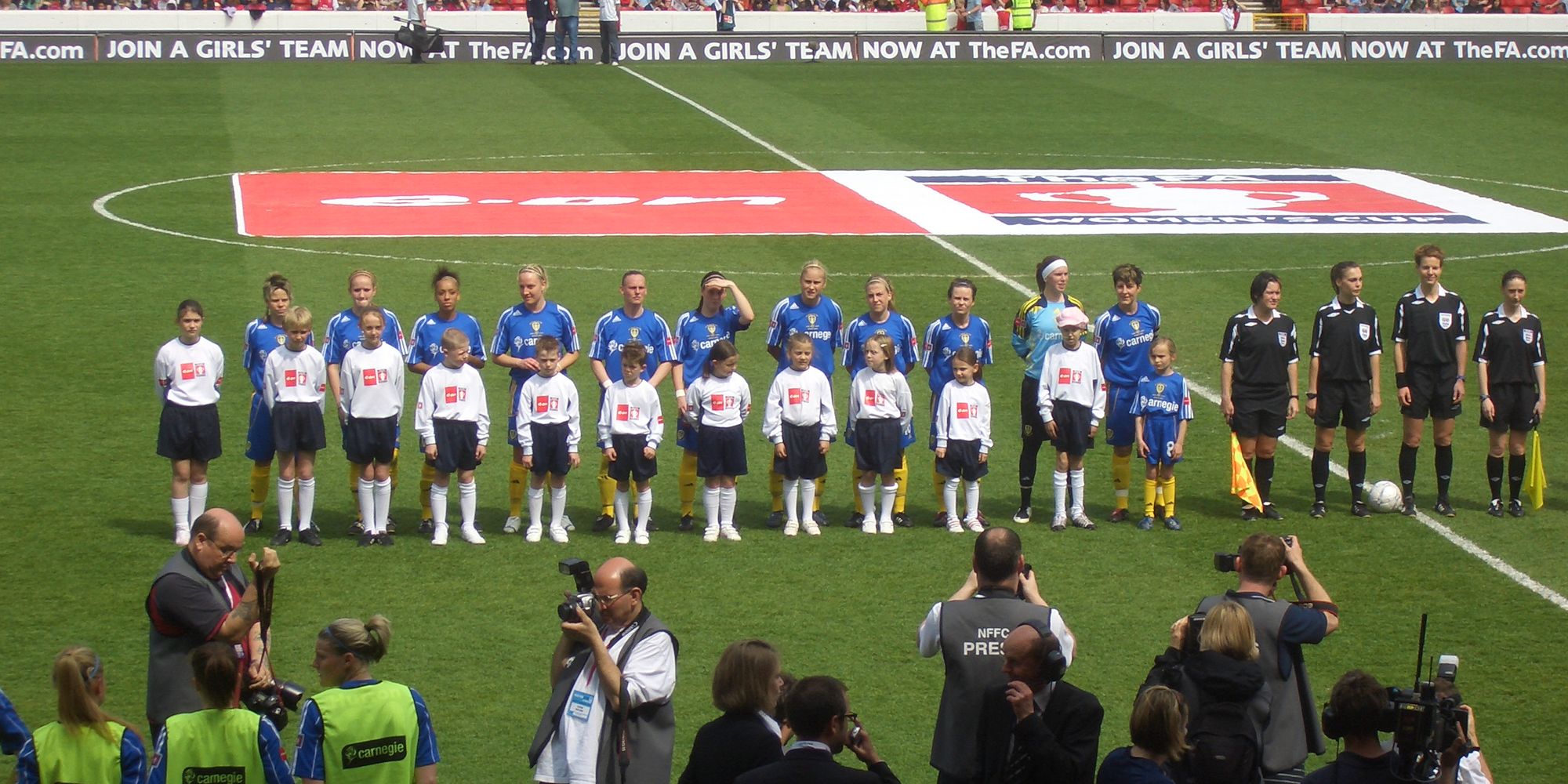 Photo: team line-up at the FA Women's Cup Final 2008